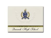 Signature Announcements Quanah High School (Quanah, TX) Graduation Announcements, Presidential style, Elite package of 25 with Gold & Blue Metallic Foil seal