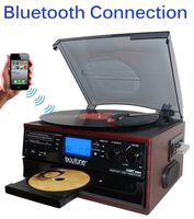 Boytone BT-22C, Bluetooth Record Player Turntable, AM/FM Radio, Cassette, CD Player, 2 Built in Speaker, Ability to Convert Vinyl, Radio, Cassette, CD to MP3 Without a Computer, SD Slot, USB, AUX