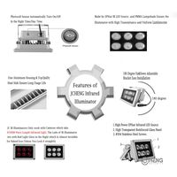JC Infrared Illuminator 6Leds High Power Wide Angle IR Illuminator for 850nm IP Camera CCTV Security Camera