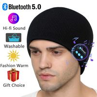 Bluetooth Beanie Hat, Gifts for Men Women, Wireless Beanie Bluetooth 5.0 Knit Music Cap with Stereo Speakers Built-in Mic Washable Bluetooth Beanie for Men Women Family Friends Gifts, Black