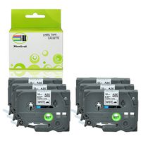 NineLeaf 6 Pack Black on White Fabric Iron-on Clothing Label Tape Cartridge Compatible with Brother TZ-FA231 TZe FA231 12mm x 3m 1/2" x9.8ft for P-Touch PT-D210 D200 H110 H100 D400 D600 Label Maker