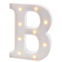 Barnyard Designs Metal Marquee Letter B Light Up Wall Initial Wedding, Bar, Home and Nursery Letter Decoration 12" (White)
