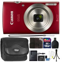 Canon PowerShot IXUS 185 / Elph 180 20MP Full HD Video Compact Digital Camera Red with Top Accessory Bundle