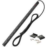 BESTTEN 12-Outlet Metal Power Strip Surge Protector, 15-Foot Ultra Long Extension Cord, 15A/125V/1875W, 900 Joules, ETL Listed, Black