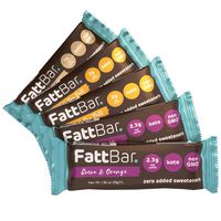 FattBar Keto Super Fats Bar (Variety, 5-Pack) | Natural and Delicious Keto Snacks | Low Net Carb, High Fiber, Low Sugar, Keto, Gluten Free, Sweetener Free, Vegan, Non-GMO