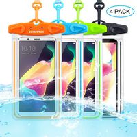 COMUSTER Universal Waterproof Case, 4 Pack IPX8 Underwater Clear Phone Pouch Dry Case Compatible with iPhone 11 Pro Xs Max XR X 8 8P Galaxy Pixel up to 6.5", Dry Bag for Beach Kayaking Travel or Bath