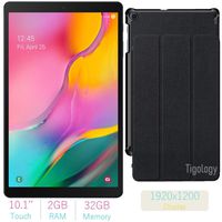 2019 Samsung Galaxy Tab A 10.1-inch Touchscreen (1920x1200) Wi-Fi Tablet Bundle, Exynos 7904A Processor, 2GB RAM, 32GB Memory, BMali-G71 MP2 Graphics, Bluetooth,Tigology Case, Android 9.0 Pie OS