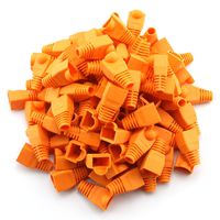 100 Pcs Cat5E CAT6 RJ45 Ethernet Network Cable Strain Relief Boots Cable Connector Plug Cover (Orange)