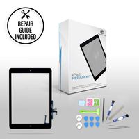 TechOrbits Ipad Air 1st Generation Touch Screen Replacement Glass Digitizer 9.7" with Home Button A1474 A1475 A1476 Repair Guide & Tool Kit (Black)