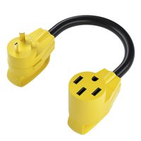 GearIT RV Dogbone Adapter - 30AMP to 50AMP Heavy Duty RV Cord - 30 AMP Male (NEMA TT-30P) to 50 AMP Female (NEMA 14-50R) 18 inch, 1.5 Foot