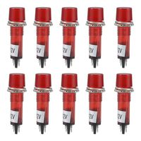 uxcell Signal Indicator Dash Light DC 12V, LED Bulbs XD10-3 Red, 10mm 2/5" Panel Mount 10Pcs