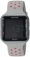Armitron Sport Unisex 40/8417PGY Pink Accented Digital Chronograph Grey Perforated Silicone Strap Watch