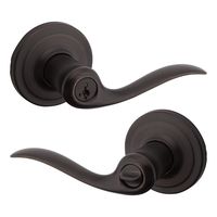 Kwikset Tustin Entry Lever featuring SmartKey in Venetian Bronze