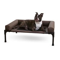 K&H Pet Products Original Bolster Pet Cot Elevated Pet Bed with Removable Bolsters Chocolate/Mesh Medium 25 X 32