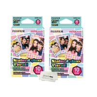Fujifilm Instax Mini 8 and Mini 9 Stained Glass Instant Film-2 Pack- (20Prints) + Quality Photo Microfiber Cloth