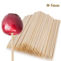 110 Pcs 7 Inch Study Bamboo Skewers - 5mm Thick Natural Semi Point Bamboo Sticks BBQ Caramel Candy Apple Sticks for Appetizers, Corn Dog, Corn Cob, Cookie, Lollipop, Chocolate Fountain, Kabob, Grill,