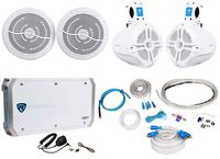 2 Rockville RMC80W 8" 800w Marine Boat Speakers+2 Wakeboards+Amplifier+Amp Kit
