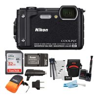 Nikon Coolpix W300 Digital Camera (Black) with 32GB SD Card & Accessory Bundle