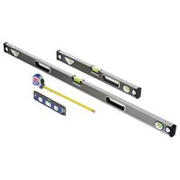 WORKPRO W002901A 4-Piece Measuring Tool Set, Torpedo, Spirit Level, Tape Measure with Carrying Bag