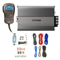 Kenwood KAC-M3001 Compact 600w Car ATV Marine Boat Monoblock Digital Subwoofer Amplifier Bundle Combo with Boss KIT2 Complete 8 Gauge Amp Wiring Installation Kit + Cobra Waterproof Bluetooth Headset