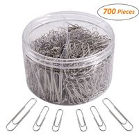 700 Paper Clips,Medium and Jumbo Size,Paperclips for Office School and Personal Use(28 mm,33mm,50 mm) (Silver)