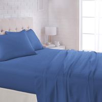 AmazonBasics Lightweight Super Soft Easy Care Microfiber Sheet Set with 16" Deep Pockets - Queen, Dutch Blue