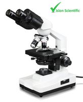 Vision Scientific VME0007B-100-LD Binocular Compound Microscope, 10x WF Eyepieces, 40x-1000x Magnification, LED Illumination, Coaxial Coarse & Fine Focus, 1.25 N.A. Abbe Condenser