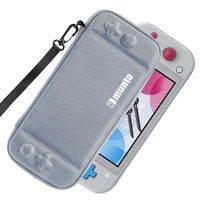 Munto Slim Carrying Case for Nintendo Switch Lite, Portable Hard Shell Protective Storage Pouch with 8 Game Cartridges Grey
