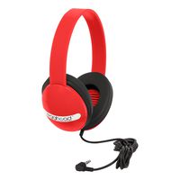 Kids Headphone with Heavy Duty Adjustable Headband and Noise Reducing Earcups, Red, EGG-IAG-1005-RD-SO