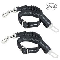 UNIPETTY Dog Seat Belt, Retractable Nlyon Car Leash for Pet Dog Cat, Pet Safety Leads Vehicle Seatbelt, Black-2 Pack