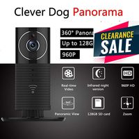 Wireless Security Camera, Clever Dog 960P Panoramic Camera WiFi Remote View Camera with Two Way Audio, Motion Sensor Night Vision, Support Application iOS Android