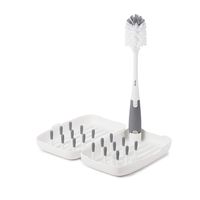 OXO Tot On-The-Go Drying Rack & Bottle Brush with Bristled Cleaner- Gray