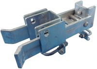 Chain Link Fence Commercial Strong Arm Double Gate Latch for 1-5/8" thru 2" Gate Frames Pipe Sizes. Use this Double Gate Latch Where 2 Gates Swing Together.