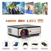 Home Theater HD Projector 4200 Lumen 1080P 200"Display Supported Digital LED Video Projector with HiFi Speakers, Zoom, Keystone Correction, HDMI, USB, AV, VGA for Movie Indoor Entertainment
