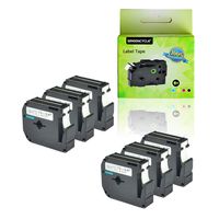GREENCYCLE 6 PK Black on White Label Tape Compatible for Brother M-K231 MK231 M231 P-Touch PT55BM PT55S PT65 PT65SB PT70 PT80 PT85 PT90 PT100 PT110 26.2ft