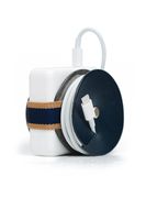 PowerPlay leather cable organizer for MacBook Pro power adapter (Dark Navy/Solid)