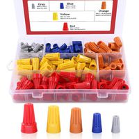 Hilitchi 175Pcs Electrical Wire Connector Screw Twist Screw-On Connector Cap w/Spring Insert Wire Nuts Assortment Set
