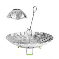 Steamer Basket for Instant Pot, 100% Stainless Steel Steamer Insert for Veggie/Seafood Cooking/Boiled Eggs with Safety Tool - Adjustable Sizes to fit Various Pots (5.1" to 9.5")