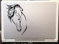 Horse Head beautiful silhouette for car truck laptop macbook window decal sticker approx. 8x4 inches (black)