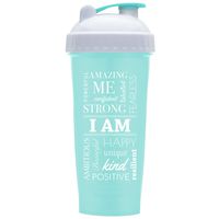 GOMOYO Motivational Quotes on Performa Perfect Shaker Bottle, 28oz Classic Protein Shaker Bottle, Actionrod Mixing, Dishwasher Safe, Leak Proof (I Am - Mint - 28oz)