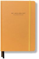 Minimalism Art, Premium Edition Notebook Journal, Medium A5 5.8 x 8.3 inches, Dotted Grid Page, Hard Cover, 234 Numbered Pages, Gusseted Pocket, Ribbon Bookmark, Ink-Proof Paper 120gsm (Golden Yellow)