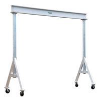 Vestil AHA-6-10-8 Aluminum Adjustable Gantry Crane, 6000 lb. Capacity, 10' Overall Beam, 96" Usable Trolley Travel Distance, Under I-Beam Range 74"-96", 108" Height