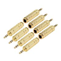 uxcell 3.5mm Male to 6.35mm Female Connector Stereo Audio Video Adapter Coupler Converter Zinc Alloy 8Pcs