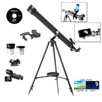 Galileo 800m x 60mm Astronomical and Terrestrial Refractor Telescope Kit with Smartphone Photo Adapter