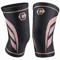 CAMBIVO 2 Pack Knee Brace, Knee Compression Sleeve Support for Running, Arthritis, ACL, Meniscus Tear, Sports, Joint Pain Relief and Injury Recovery (Medium (17'' - 19''), Ns70/Pink)