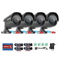 ANNKE (4) TVI 960P 1280TVL Security Bullet Camera with IP66 Weatherproof Housing, 100ft Super Night Vision, Smart IR-Cut(Black)