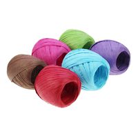 LJY 6 Rolls 6 Colors Raffia Twine Paper Ribbon for Valentine's Day Gift Box Packing