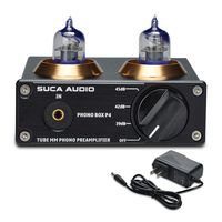Phono Preamp for Turntable, SUCA-AUDIO 6J2 Vacuum Tubes MM RIAA Phonograph Stage Preamplifier Mini Hi-Fi Stereo Preamp for LP Vinyl Recorder Player Turntable Home Audio with 12V Power Supply