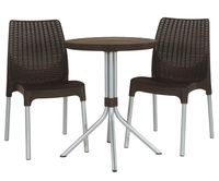 Keter 232350 Chelsea Patio Table and Chairs, Brown