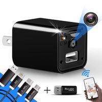 [2019 Upgrade] Spy Camera Wireless Hidden WiFi Camera with Remote View,Hidden Spy Camera 1080P HD Nanny Cam Spy Hidden Camera Charger Recorder Motion Activated,Wireless Spy Camera Support iOS/Android